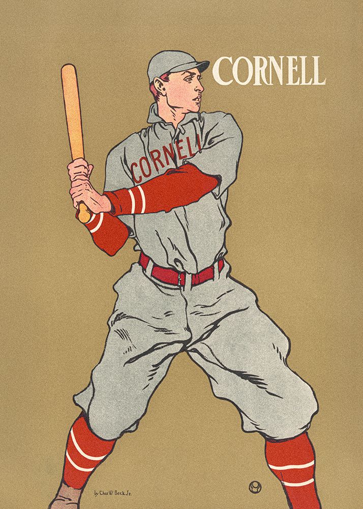 Wall Art Painting id:710091, Name: Vintage Drawing of a Baseball Player Holding a Bat, Artist: Penfield, Edward