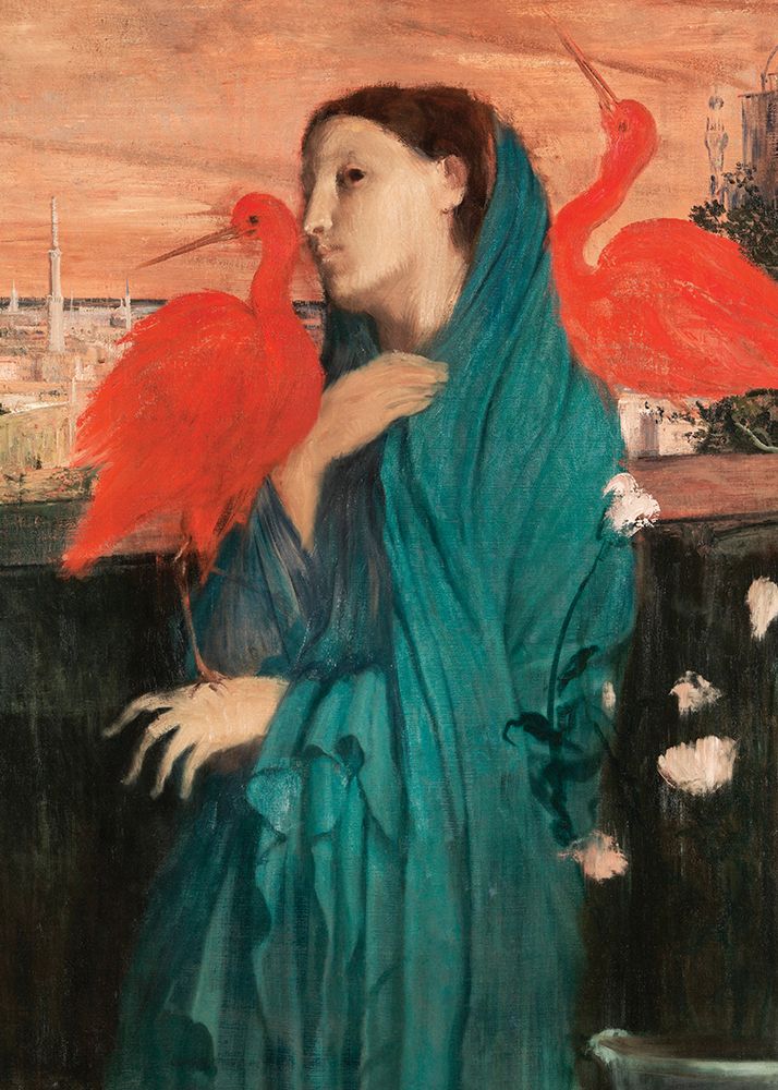 Wall Art Painting id:712161, Name: Young Woman With Ibis, Artist: Degas, Edgar