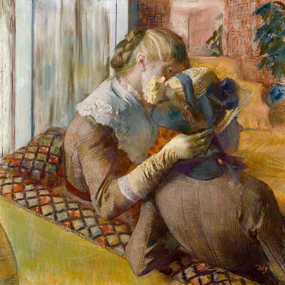 Wall Art Painting id:712218, Name: At the Milliners .png, Artist: Degas, Edgar