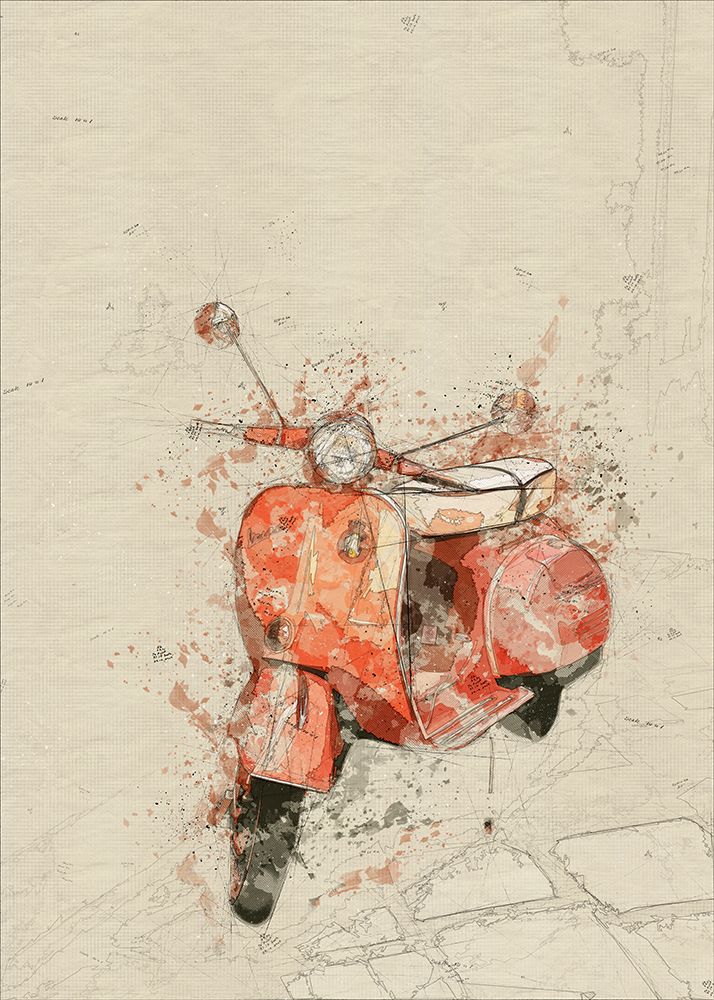 Wall Art Painting id:759232, Name: Vespa, Artist: Lembayung Senja Studio