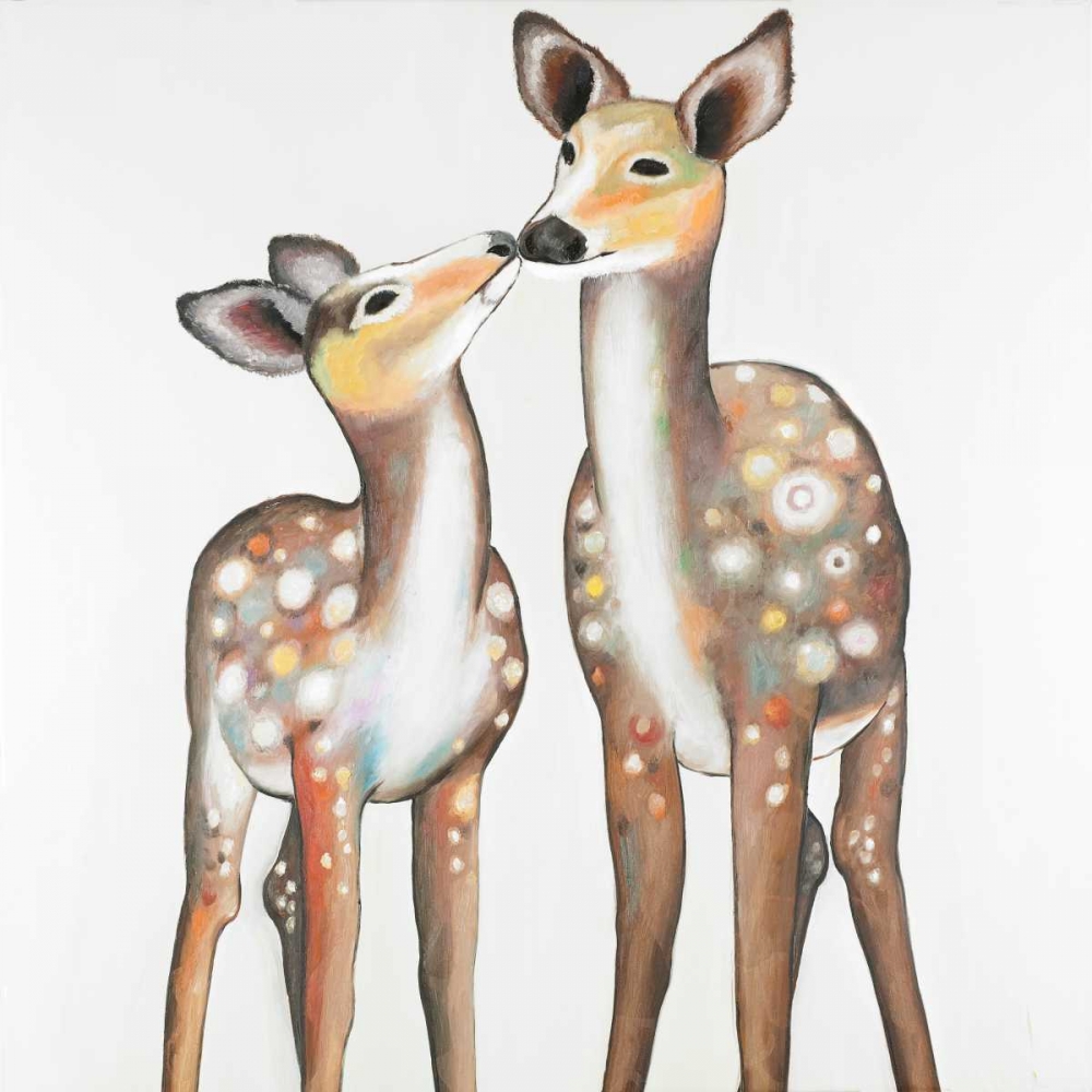 Wall Art Painting id:162999, Name: Deer with its Fawn, Artist: Atelier B Art Studio