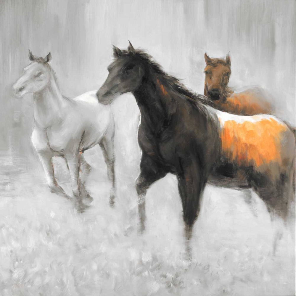 Wall Art Painting id:174636, Name: Abstract Herd of Horses, Artist: Atelier B Art Studio