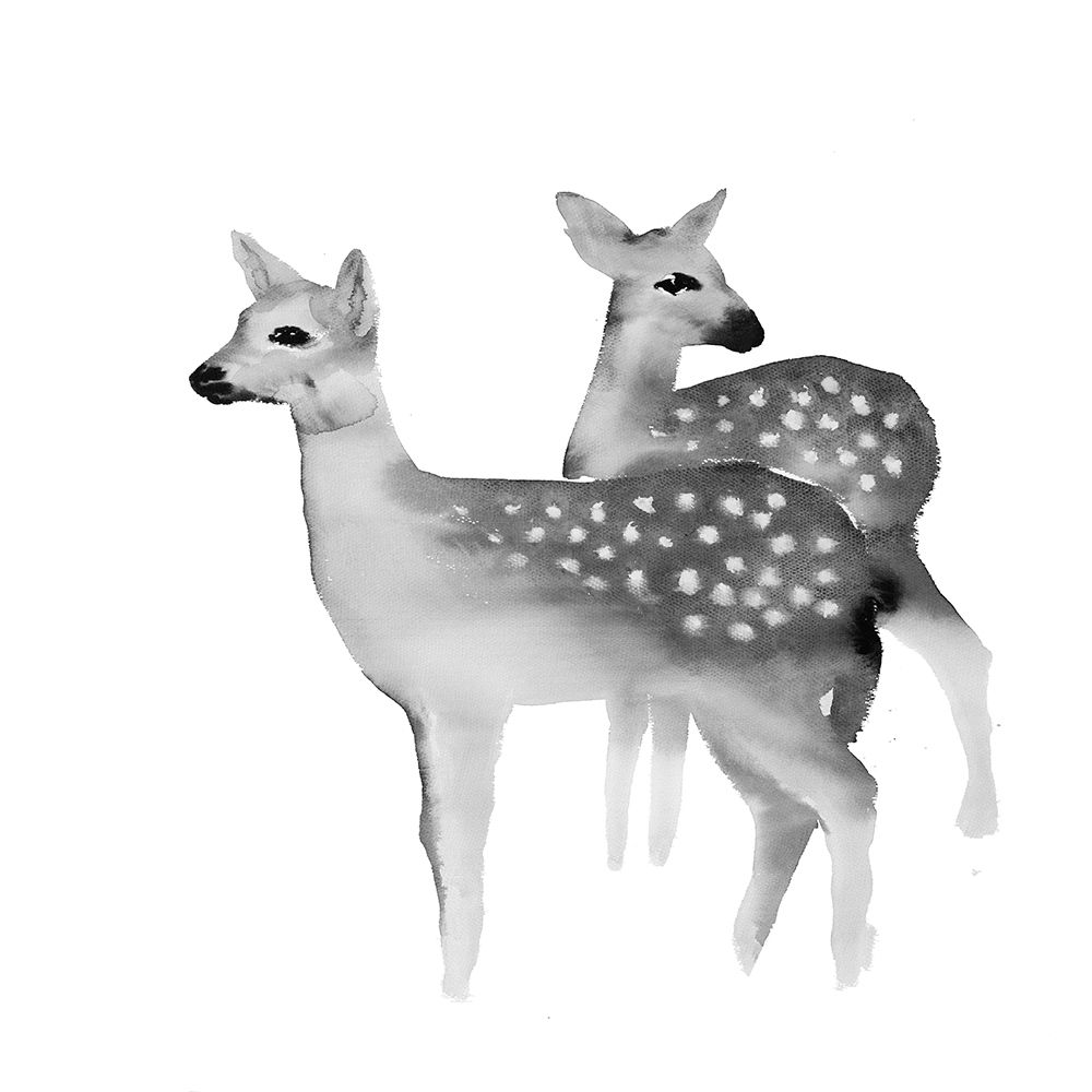 Wall Art Painting id:220686, Name: BLACK AND WHITE FAWNS, Artist: Atelier B Art Studio