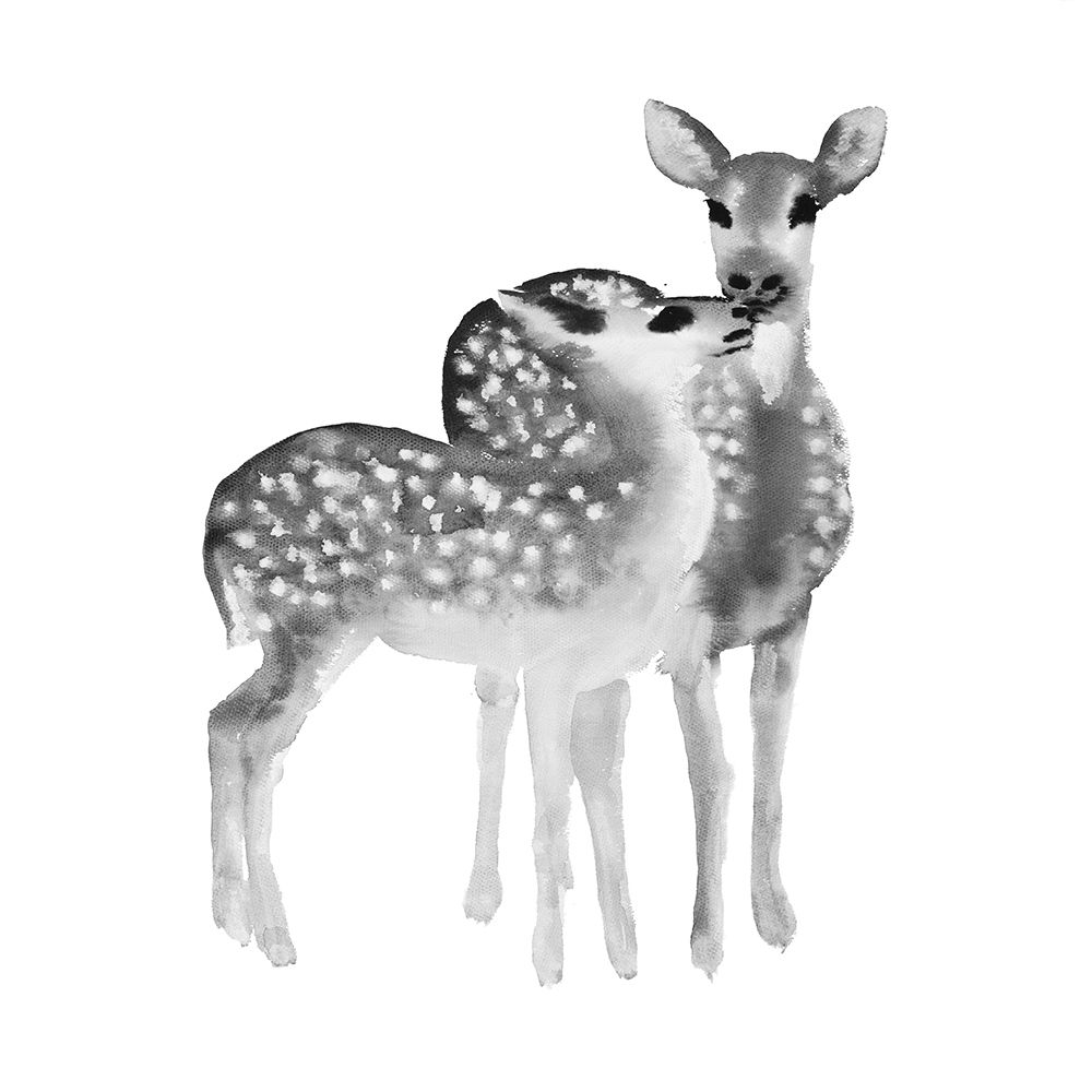 Wall Art Painting id:220688, Name: BLACK AND WHITE FAWNS LOVE, Artist: Atelier B Art Studio