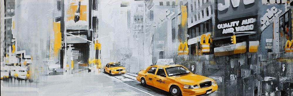 Wall Art Painting id:275943, Name: NEW-YORK CITY WITH TAXIS, Artist: Atelier B Art Studio