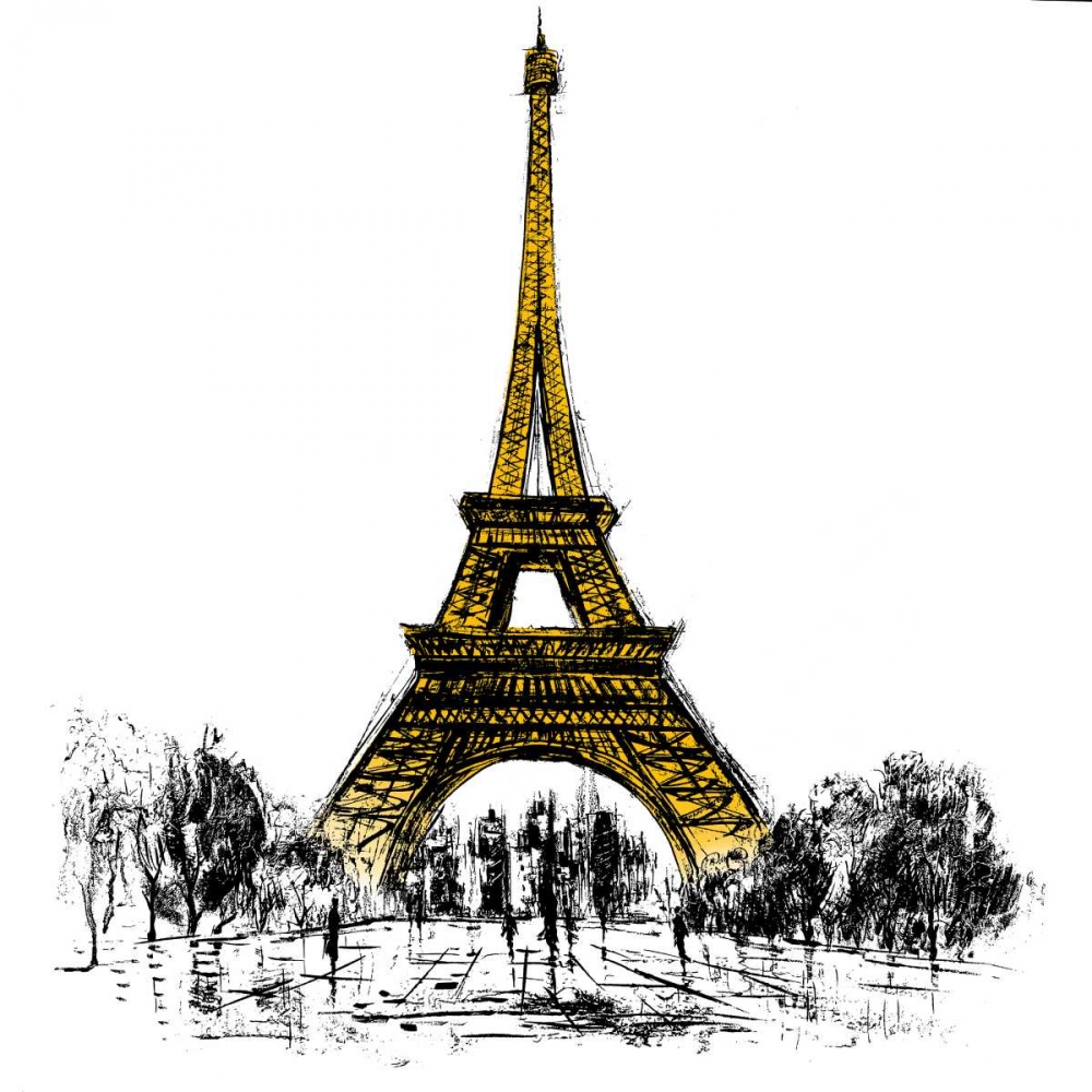 Wall Art Painting id:150909, Name: Outline of Eiffel Tour, Artist: Atelier B Art Studio