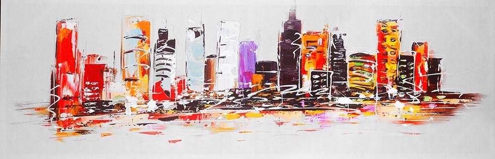 Wall Art Painting id:275950, Name: ABSTRACT CITY IN BRIGHT COLORS, Artist: Atelier B Art Studio