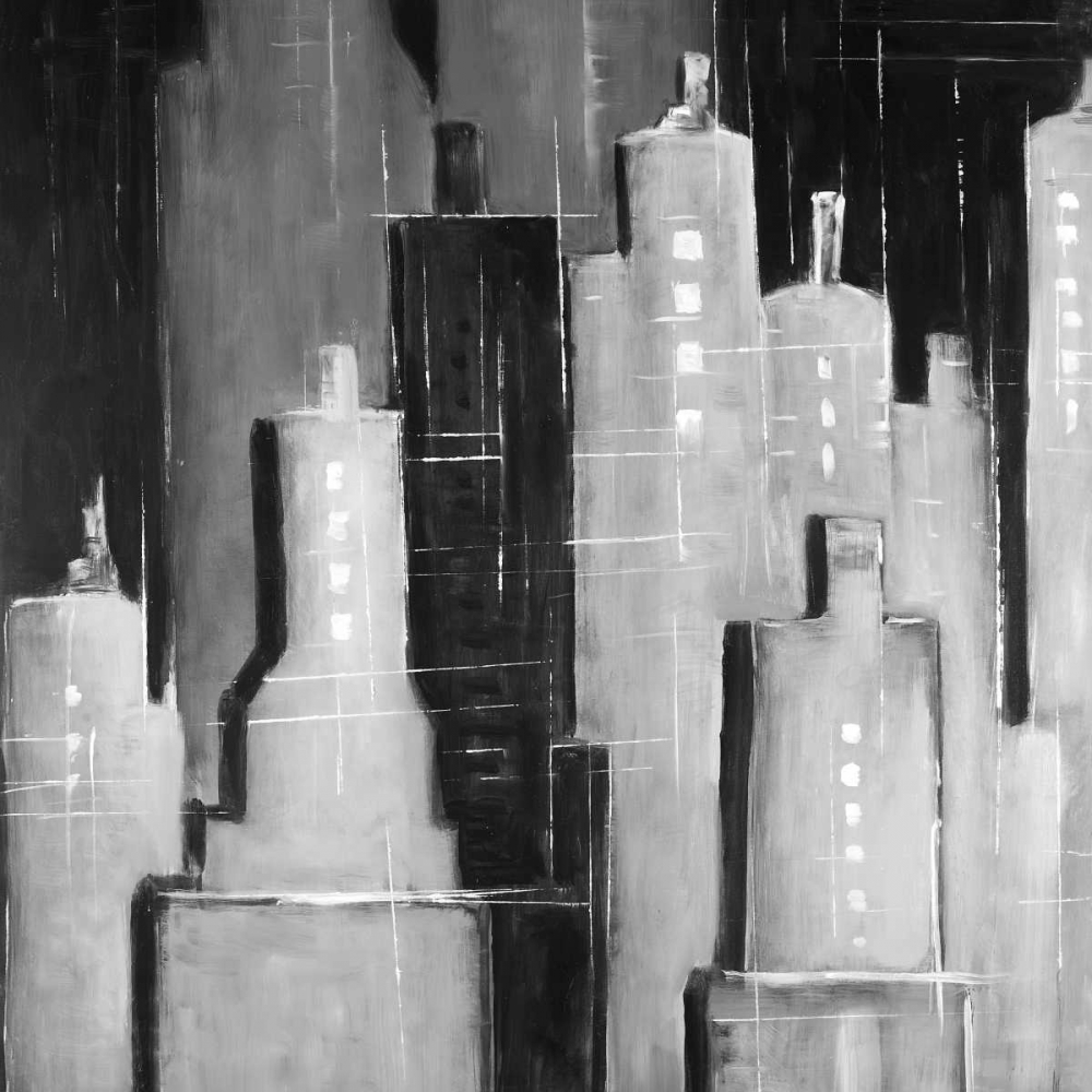 Wall Art Painting id:163015, Name: Abstract Cityscape Black and White, Artist: Atelier B Art Studio