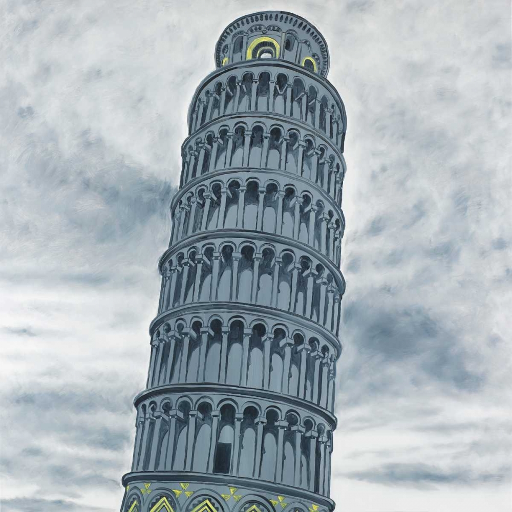 Wall Art Painting id:163017, Name: Outline of Tower of Pisa in Italy, Artist: Atelier B Art Studio