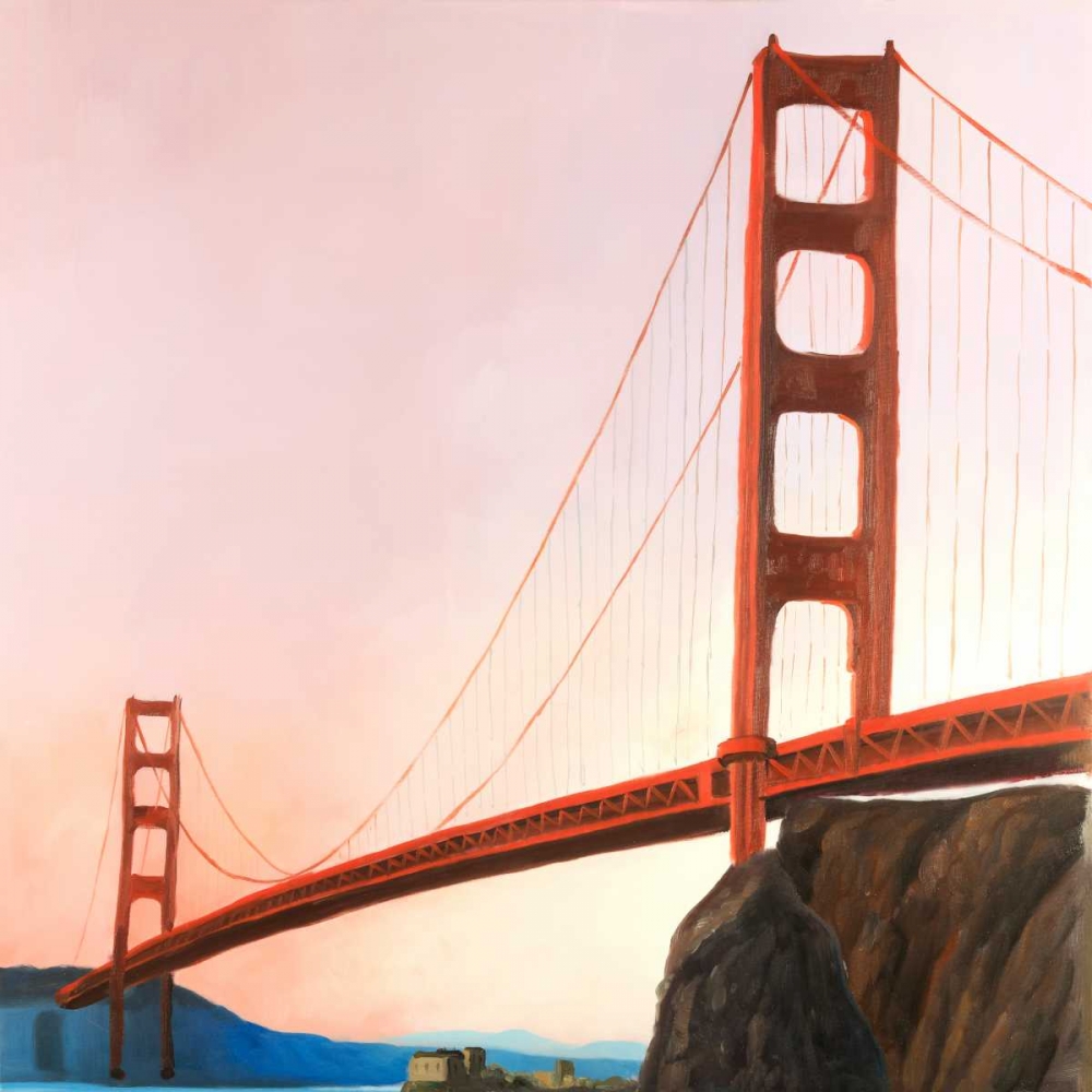 Wall Art Painting id:174716, Name: Sunset on the Golden Gate Bridge, Artist: Atelier B Art Studio