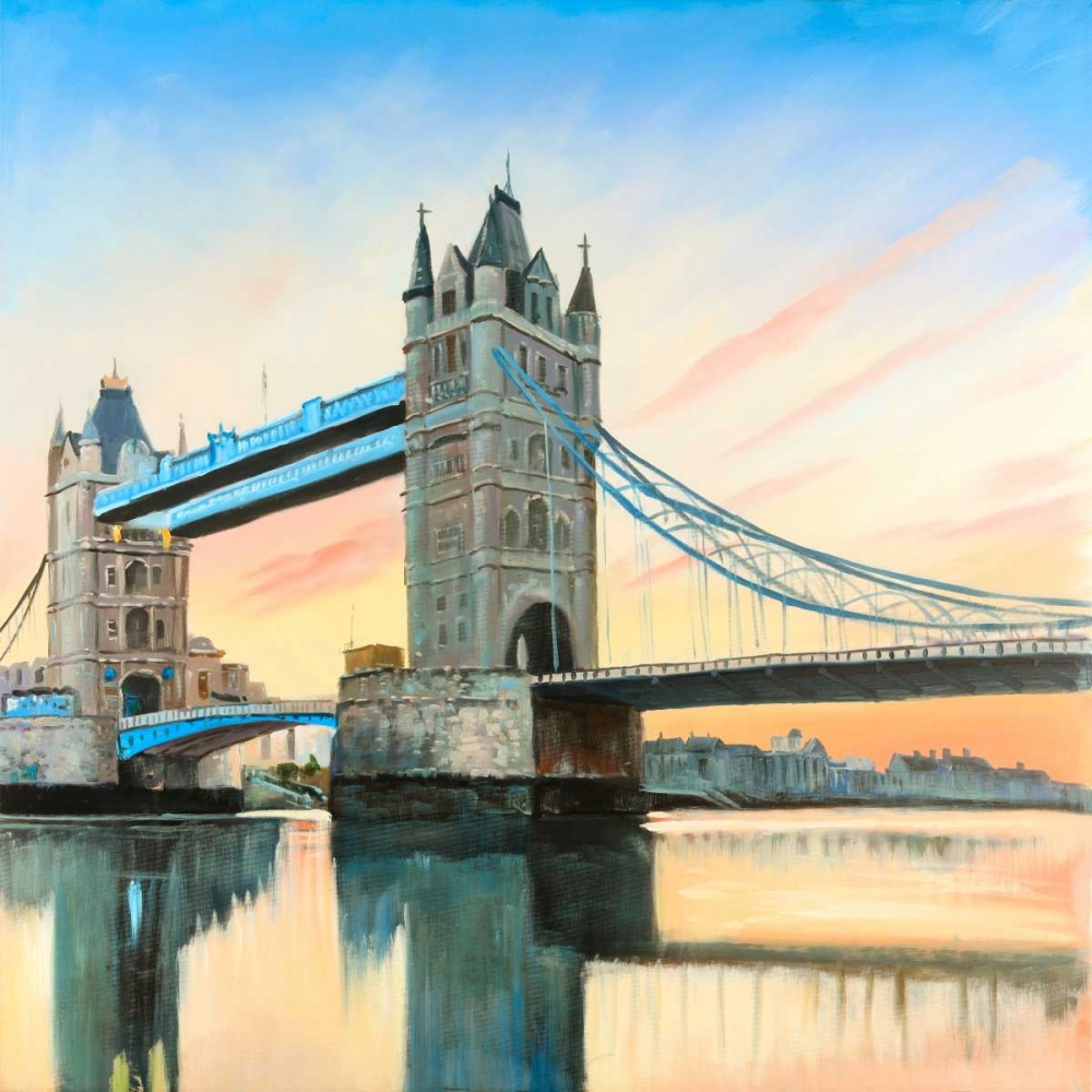 Wall Art Painting id:174717, Name: Sunset on the London Bridge, Artist: Atelier B Art Studio