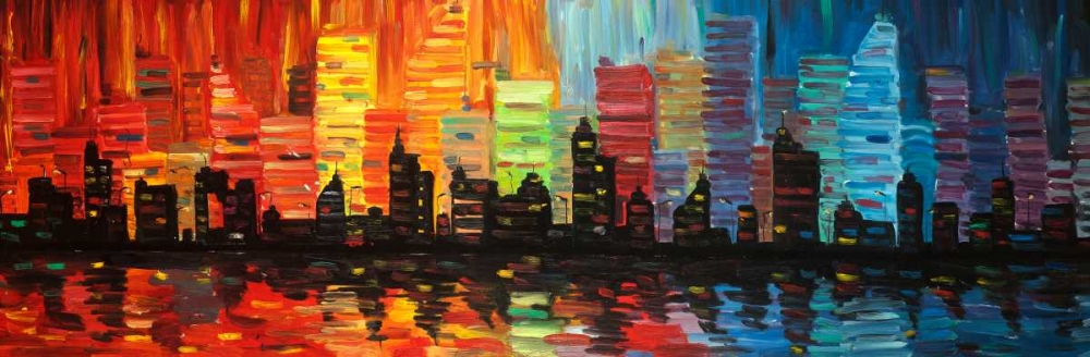 Wall Art Painting id:174741, Name: Colorful Cityscape, Artist: Atelier B Art Studio