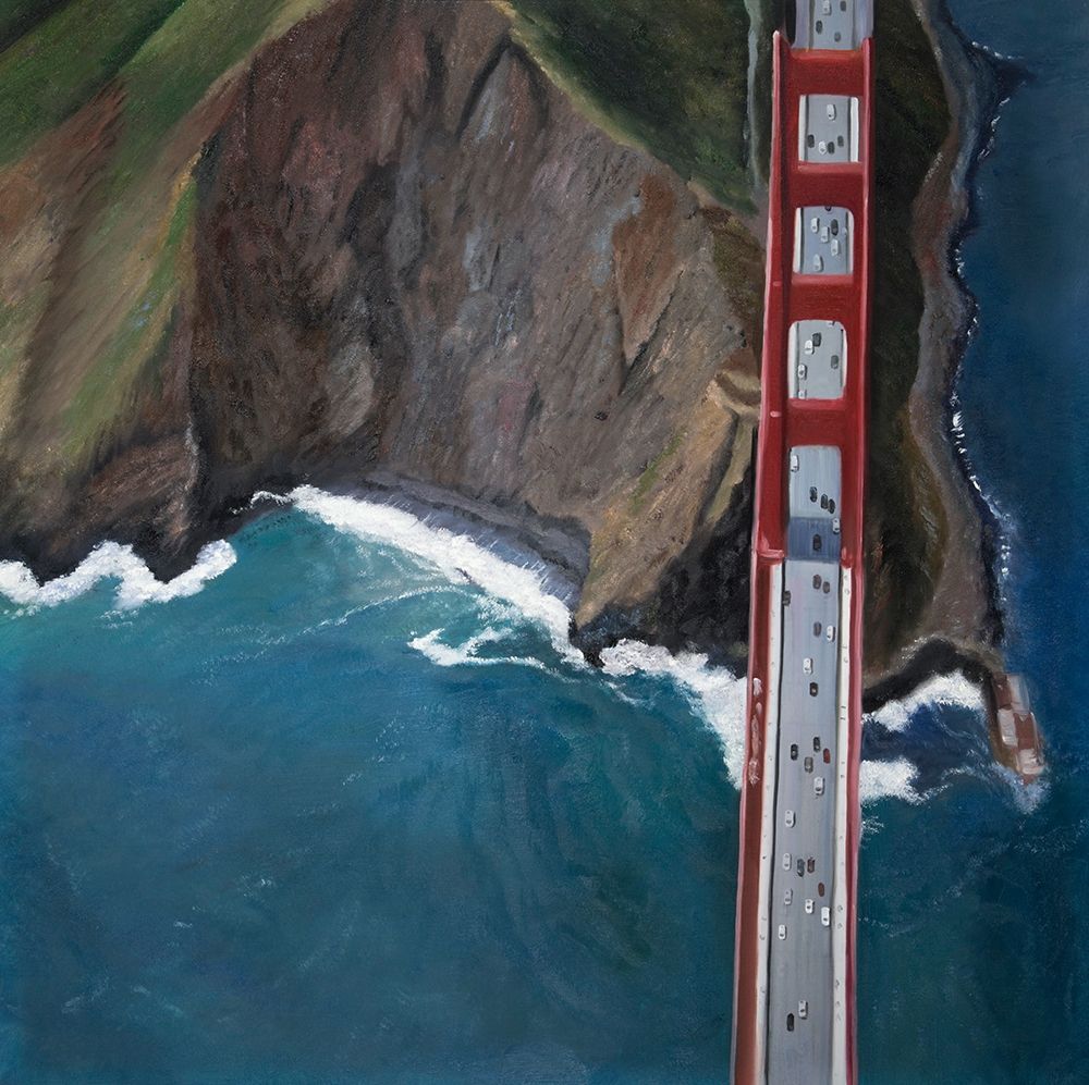 Wall Art Painting id:211925, Name: OVERHEAD VIEW OF THE GOLDEN GATE AND MOUNTAINS, Artist: Atelier B Art Studio