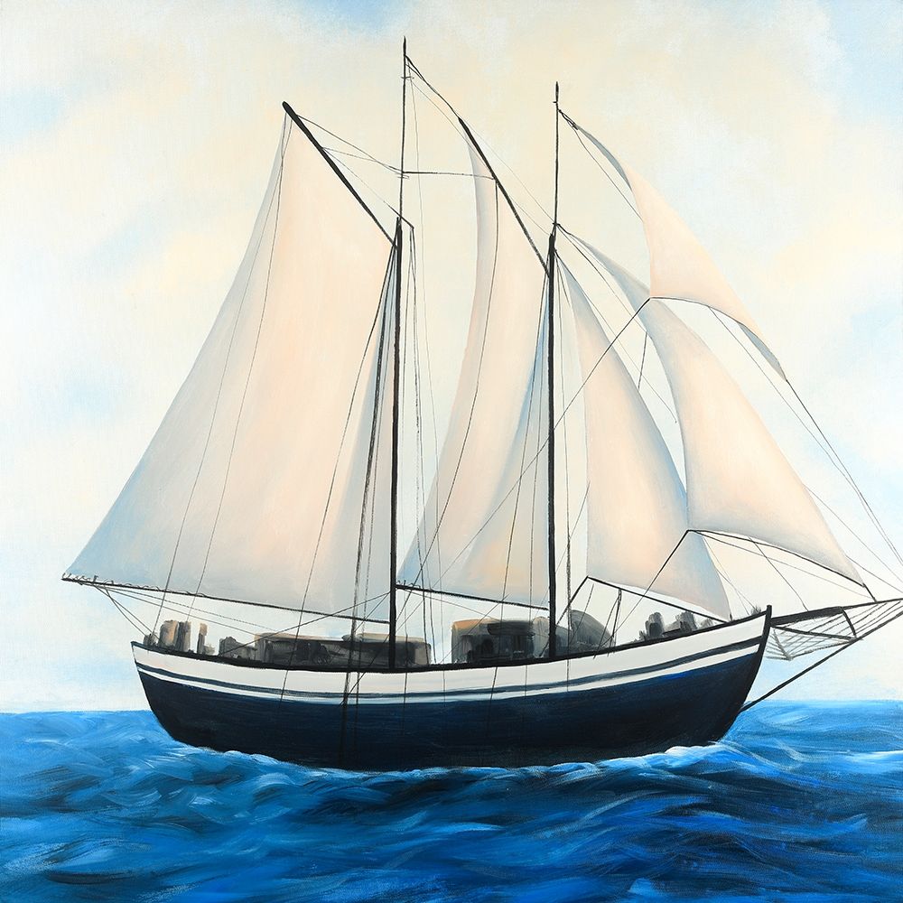 Wall Art Painting id:194023, Name: Sailingboat by a Sunny Day, Artist: Atelier B Art Studio