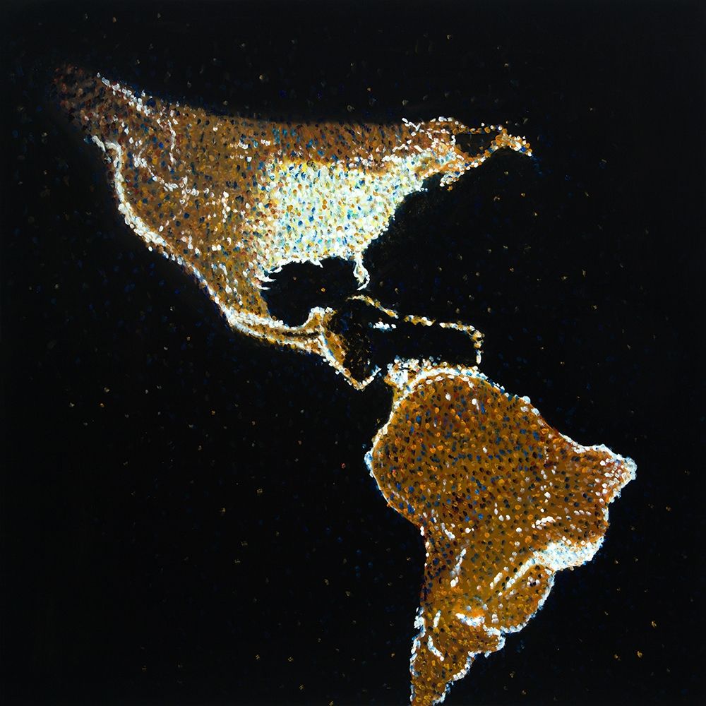 Wall Art Painting id:212153, Name: AMERICAN CONTINENT AT NIGHT, Artist: Atelier B Art Studio