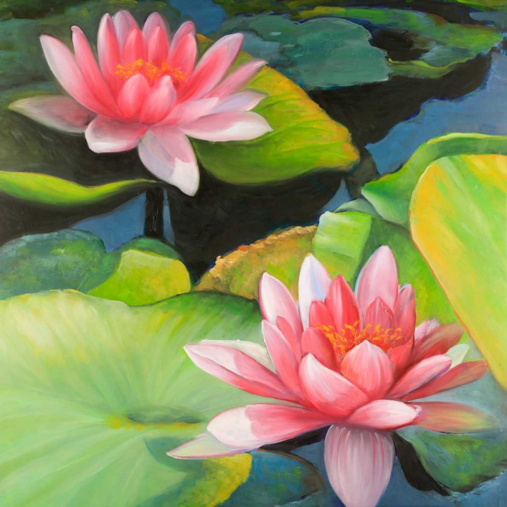 Wall Art Painting id:174780, Name: Water Lilies and Lotus Flowers, Artist: Atelier B Art Studio