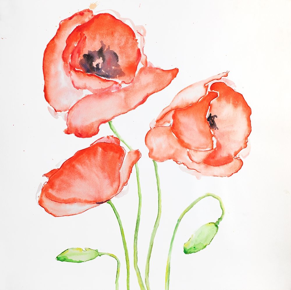 Wall Art Painting id:212178, Name: WATERCOLOR POPPIES, Artist: Atelier B Art Studio