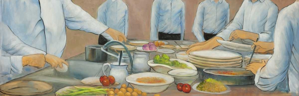 Wall Art Painting id:154165, Name: Cook Chefs at Work, Artist: Atelier B Art Studio