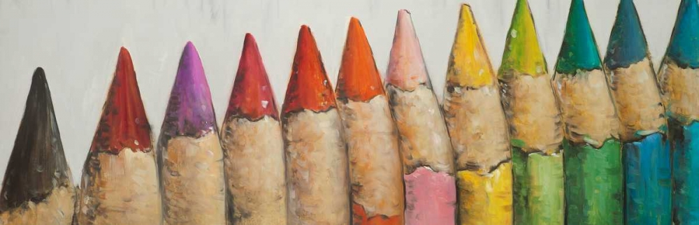 Wall Art Painting id:151000, Name: Colouring Pencils Close-up View, Artist: Atelier B Art Studio