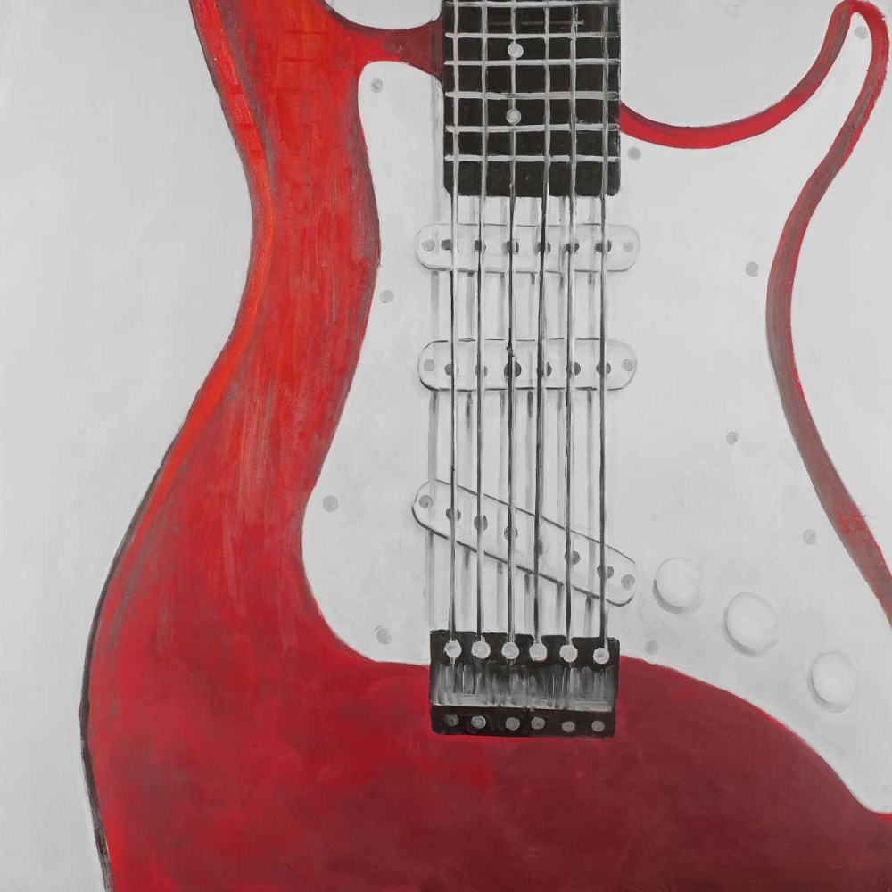 Wall Art Painting id:151006, Name: Red Electric Guitar, Artist: Atelier B Art Studio