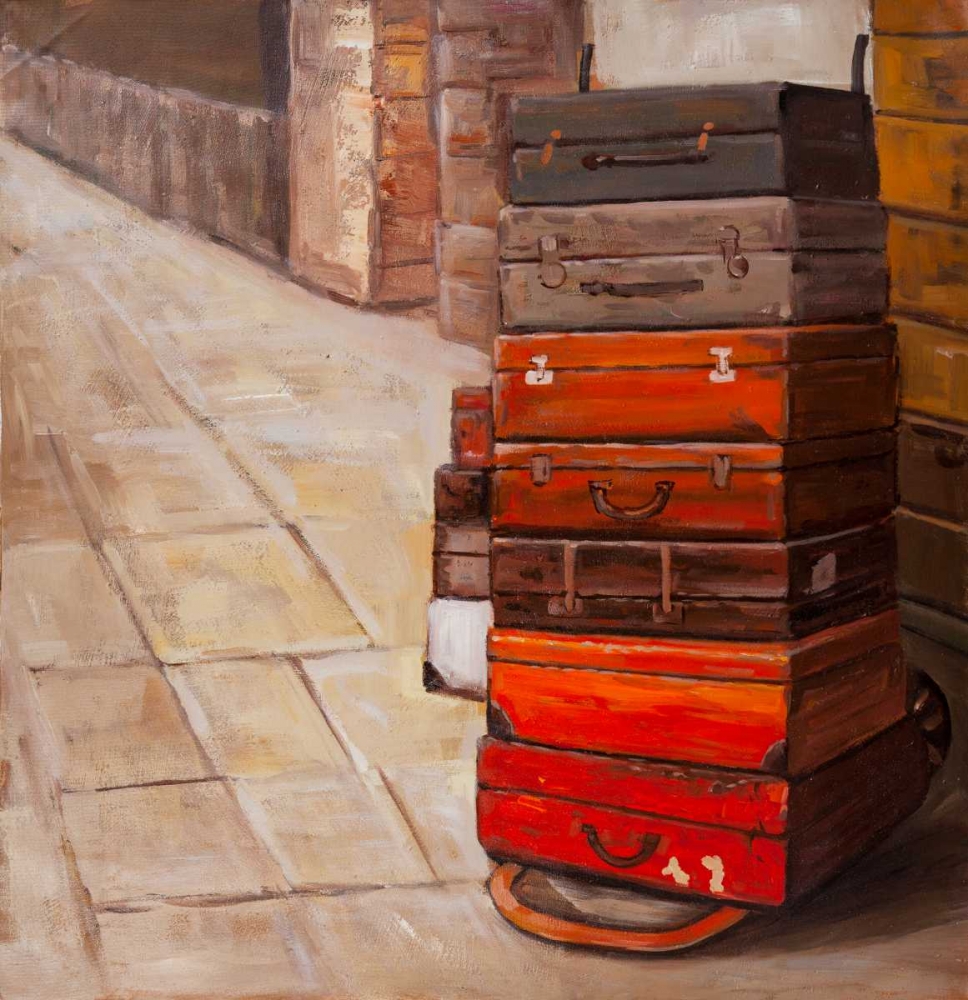 Wall Art Painting id:151014, Name: Old Traveling Suitcases, Artist: Atelier B Art Studio