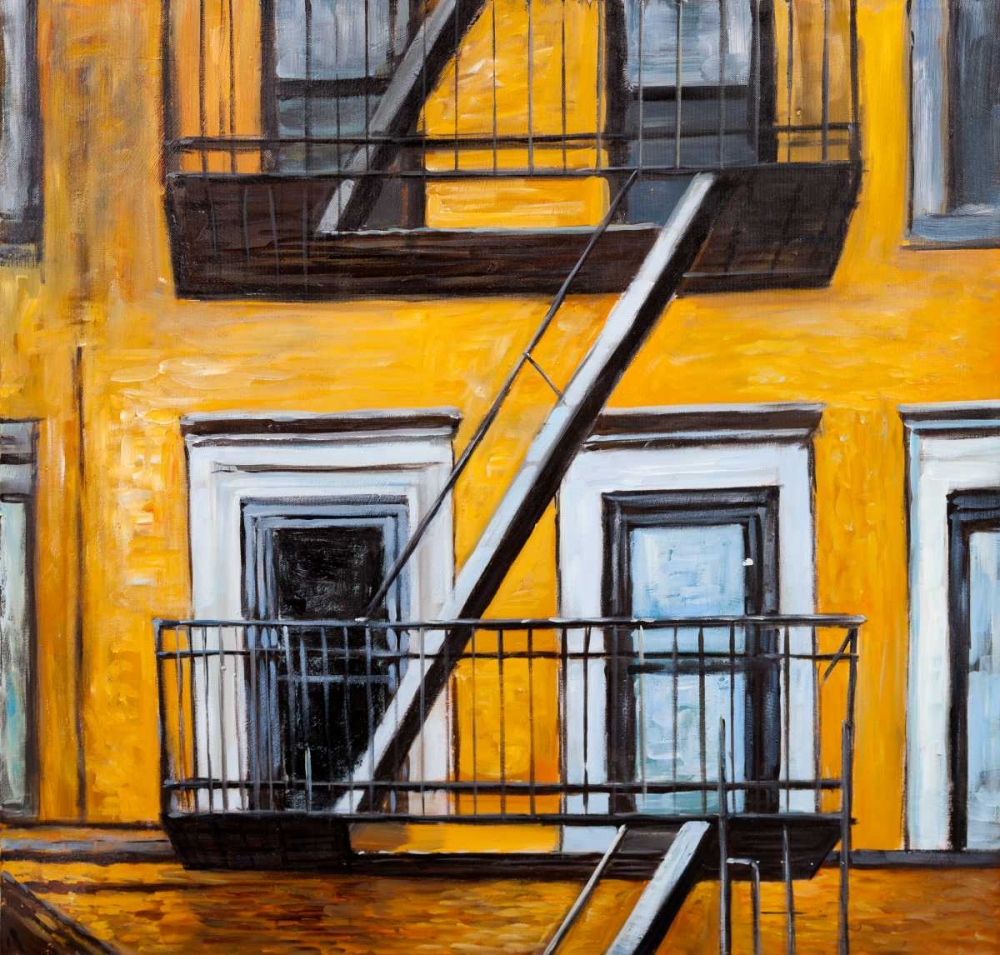 Wall Art Painting id:151033, Name: Building Old Fire Escape, Artist: Atelier B Art Studio