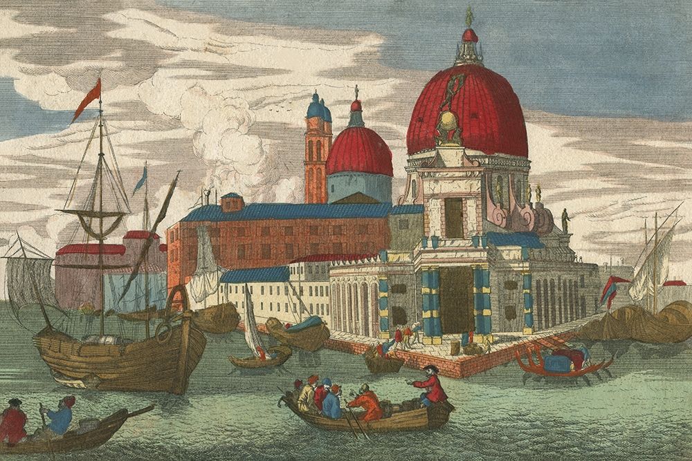 Wall Art Painting id:198188, Name: Ancient View of Venice Customs crop, Artist: anonymous