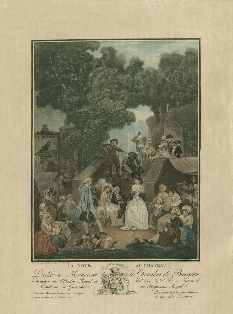 Wall Art Painting id:198193, Name: Eighteenth Century Party in the Garden of the french Castle, Artist: anonymous