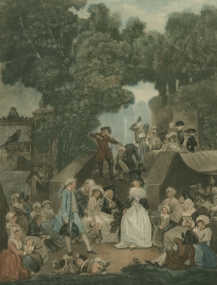 Wall Art Painting id:198192, Name: Detail Eighteenth Century Party in the Garden of the french Castle, Artist: anonymous