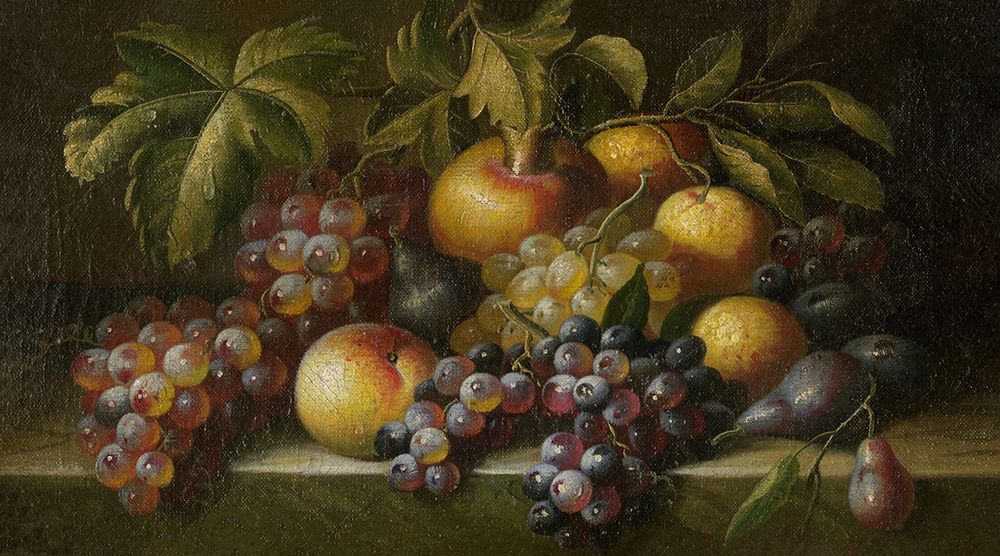 Wall Art Painting id:281546, Name: Still Life grapes peaches , Artist: Archivio