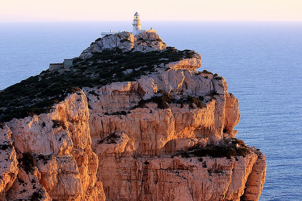 Wall Art Painting id:195434, Name: Peaceful Lighthouse on the cliff at sunset, Artist: Giovanni, Saiu