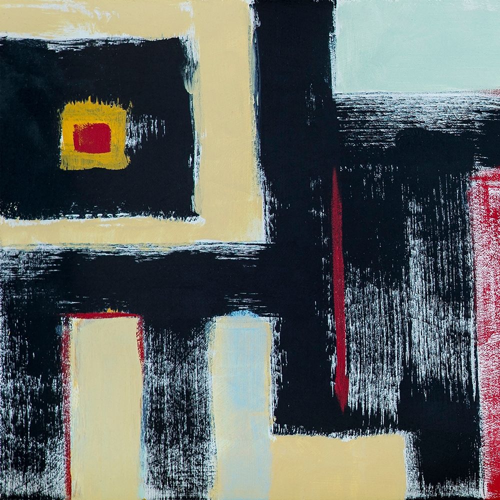 Wall Art Painting id:280792, Name: Abstract of Connected Black Shapes I, Artist: Anonymous