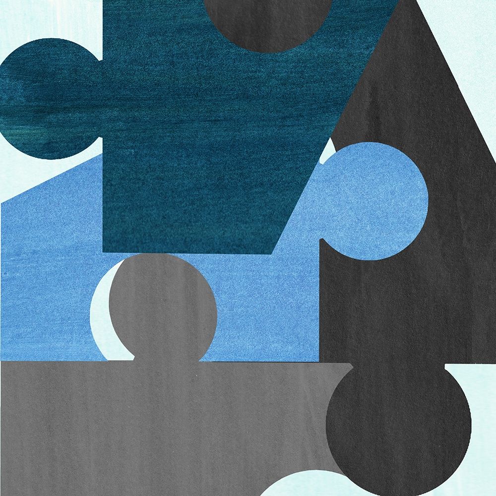 Art Print: Blue Gray Pattern