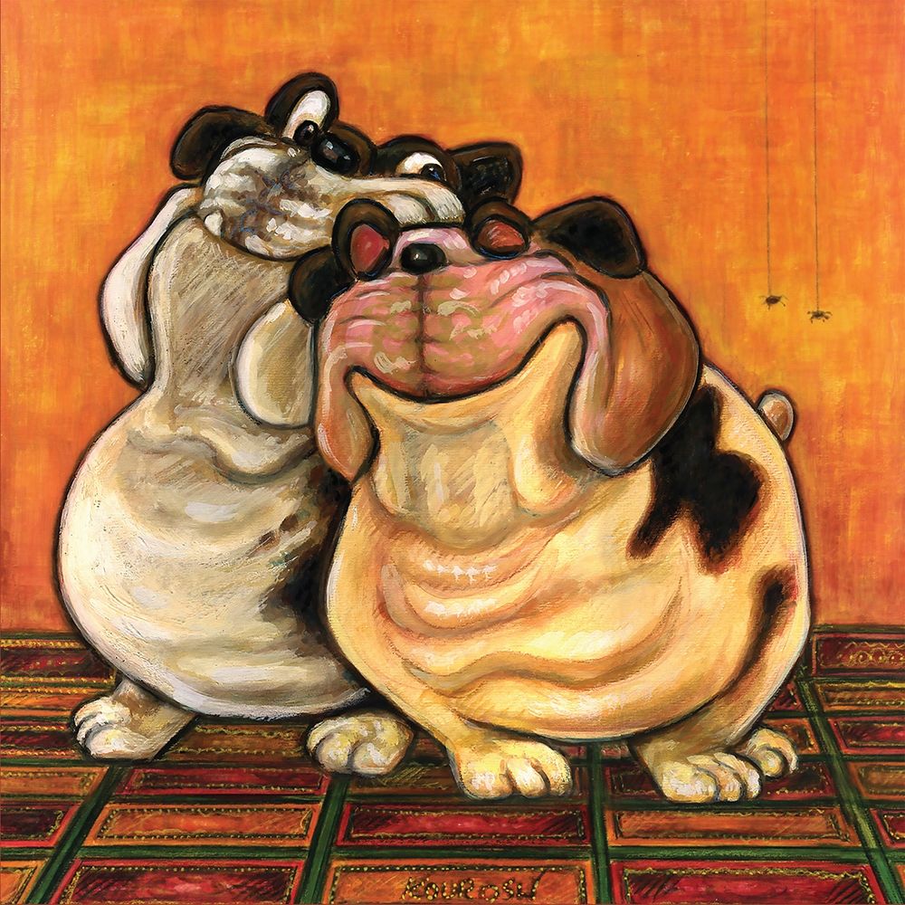 Wall Art Painting id:240459, Name: Bulldogs in Love, Artist: Kourosh