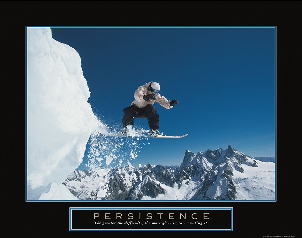 Wall Art Painting id:240004, Name: Persistence - Snowboarder, Artist: Frontline