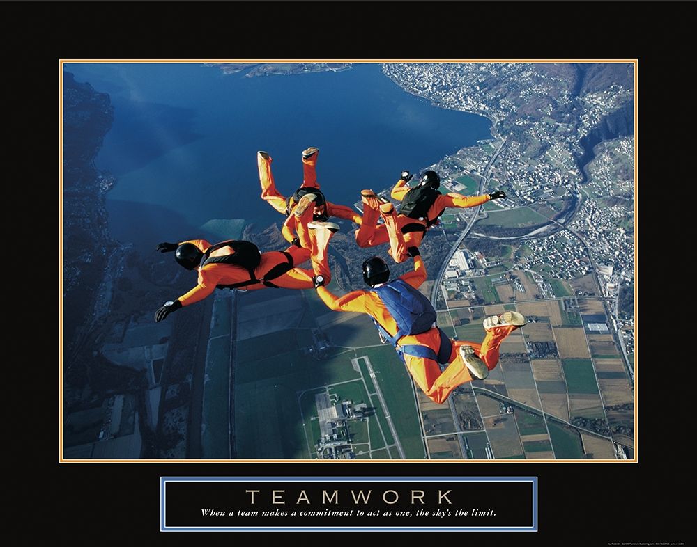 Wall Art Painting id:242450, Name: Teamwork - Sky Divers, Artist: Frontline