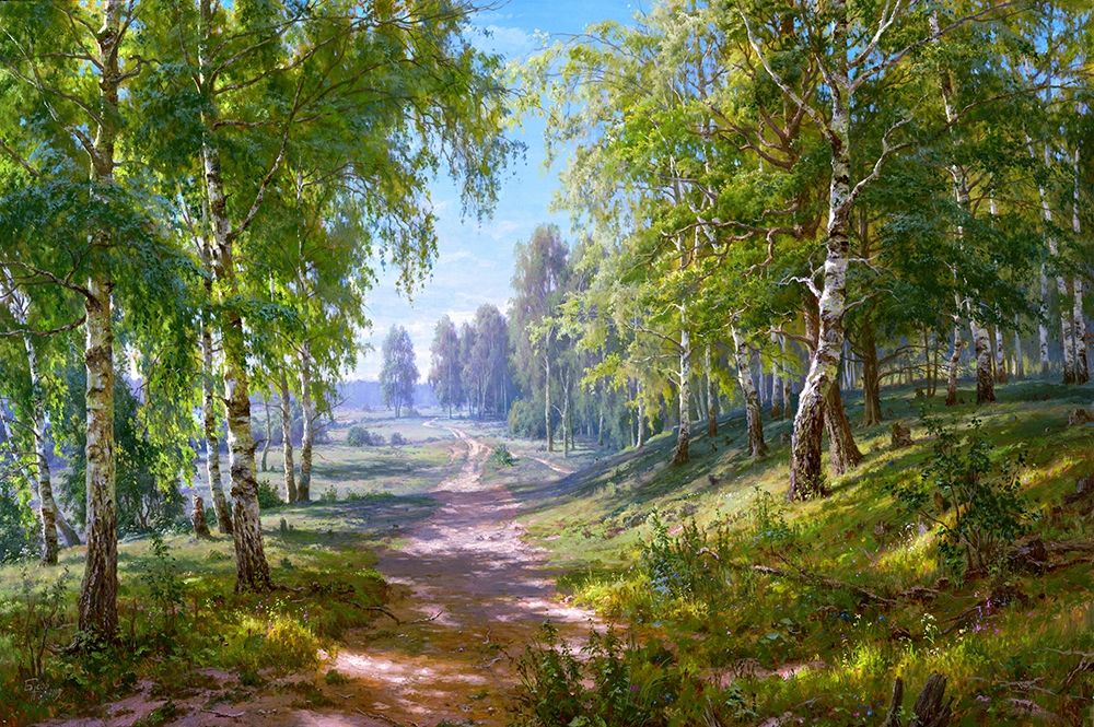 Wall Art Painting id:255696, Name: Birch forest, Artist: Basov, Sergej