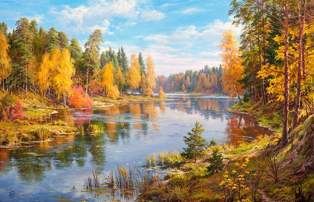 Wall Art Painting id:255713, Name: The gold of autumn, Artist: Basov, Sergej