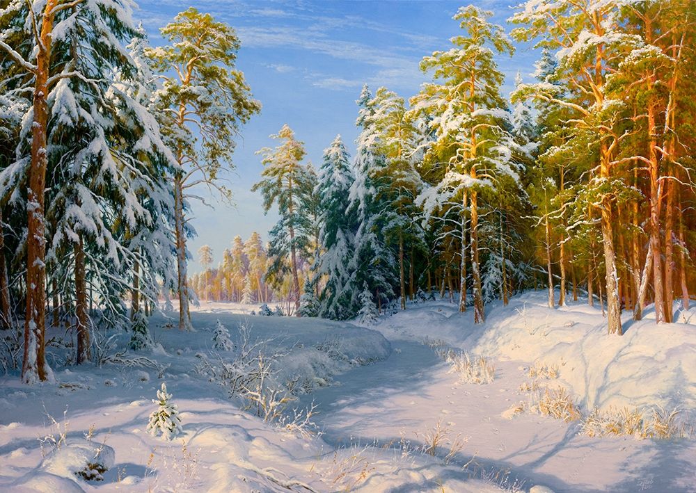 Wall Art Painting id:255716, Name: Frost and sunshine, Artist: Basov, Sergej