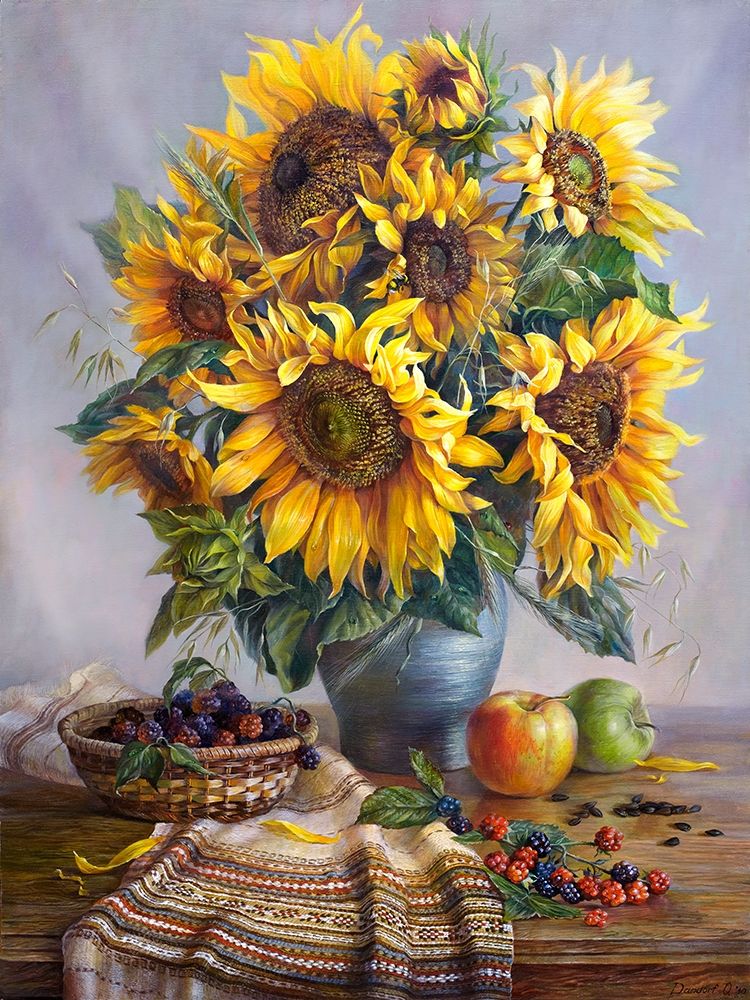 Wall Art Painting id:255868, Name: Sunflowers, Artist: Dandorf, Olga