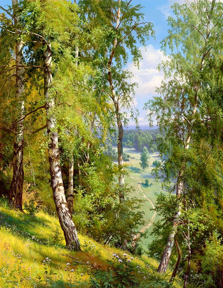 Wall Art Painting id:255748, Name: Birch in the forest, Artist: Prishchepa, Igor