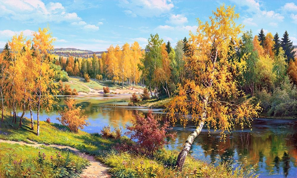 Wall Art Painting id:255750, Name: Golden autumn, Artist: Prishchepa, Igor