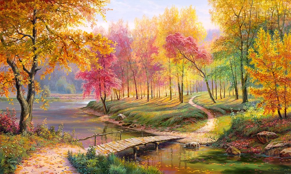 Wall Art Painting id:261097, Name: Autumn in the old park, Artist: Potapov, Vitaly