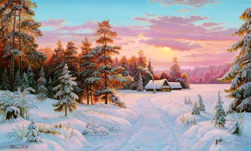 Wall Art Painting id:261098, Name: The road to the house, Artist: Potapov, Vitaly