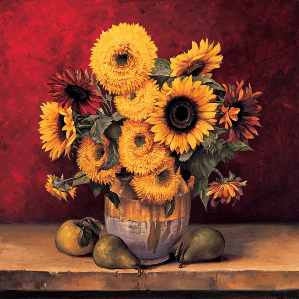 Wall Art Painting id:315400, Name: Sunflowers with Pears, Artist: Gonzales, Andres
