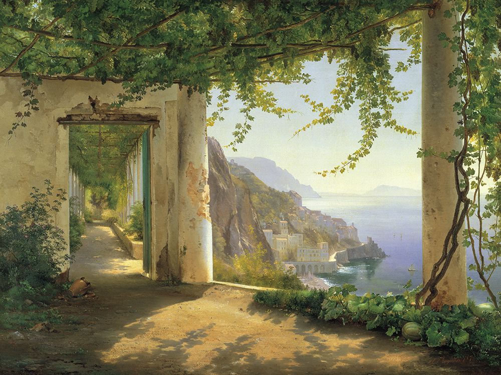 Wall Art Painting id:537458, Name: View to the Amalfi Coast, Artist: Aagaard, Carl Frederic