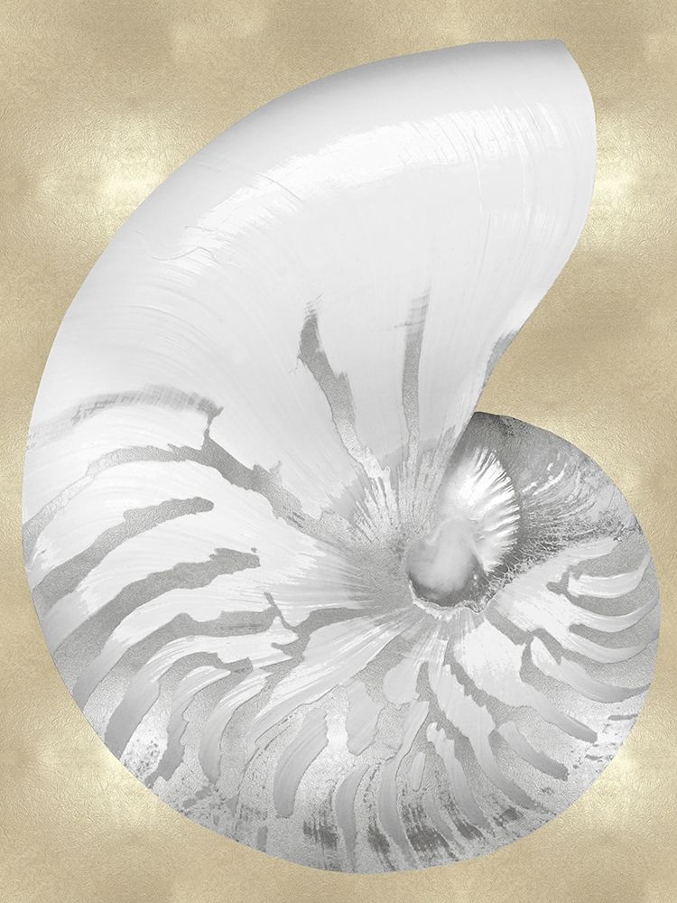 Wall Art Painting id:324920, Name: Silver Pearl Shell on Gold III, Artist: Kelly, Caroline