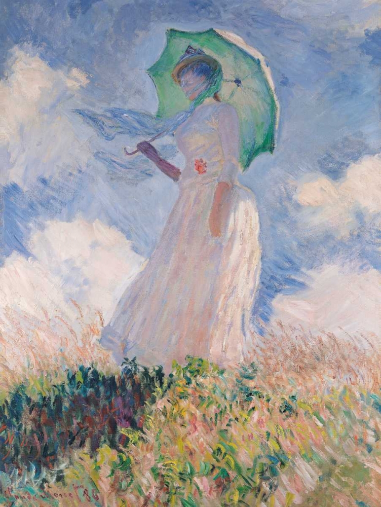 Wall Art Painting id:315817, Name: Woman with Parasol, Artist: Monet, Claude