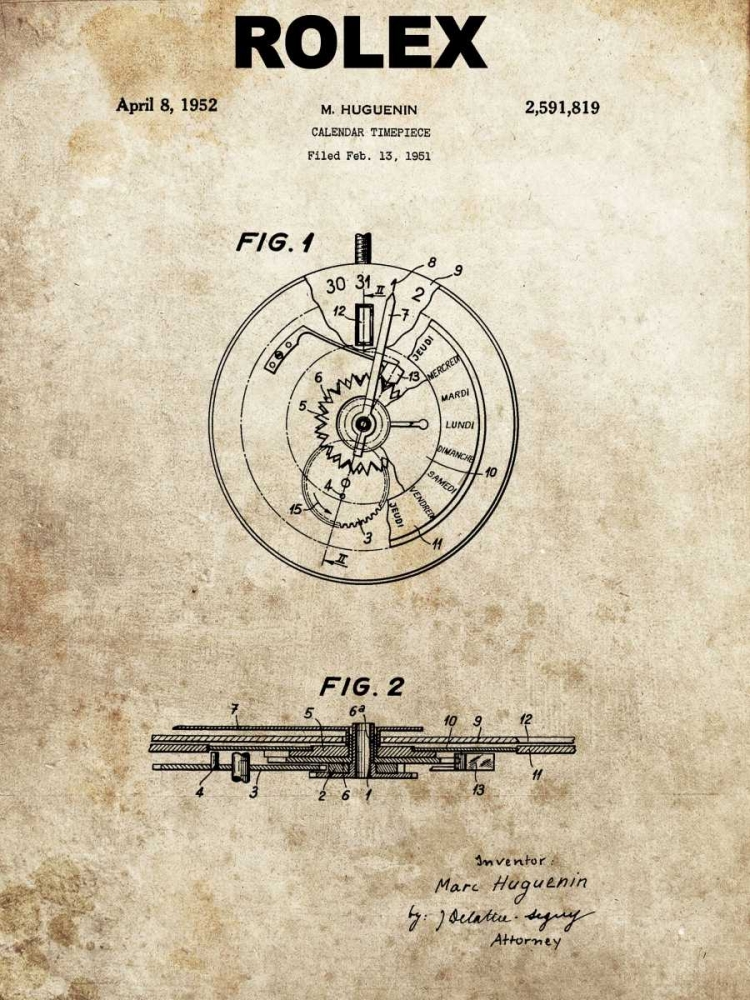 Wall Art Painting id:318150, Name: Rolex Calendar Time Piece - 195, Artist: Sproul, Dan