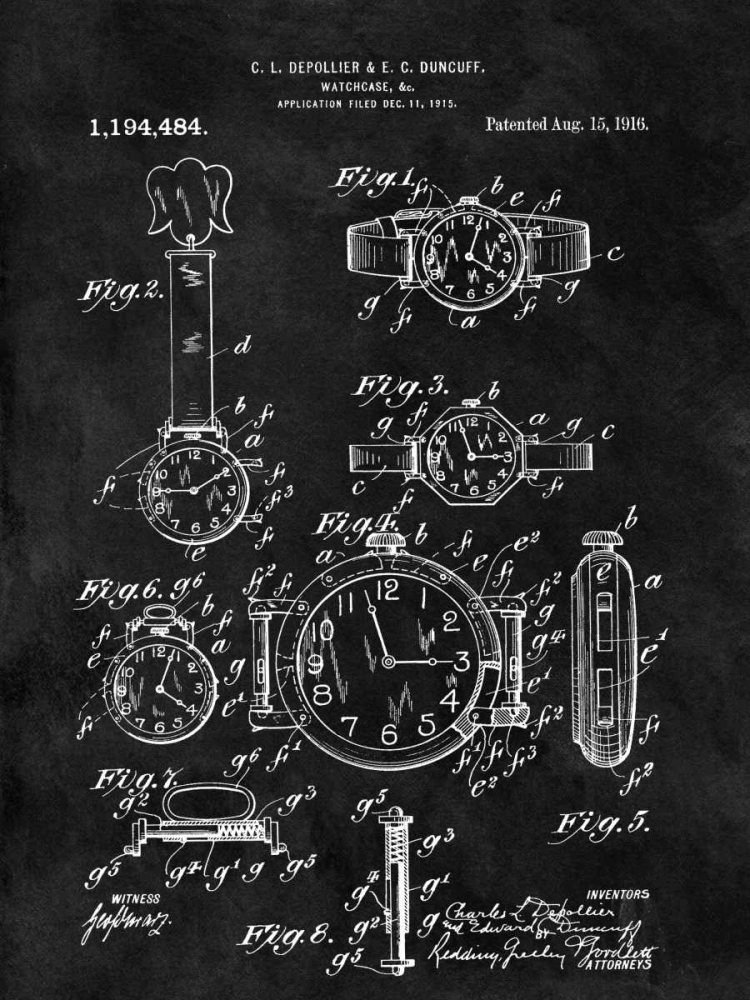 Wall Art Painting id:318158, Name: Watch Case - 1916- Black, Artist: Sproul, Dan